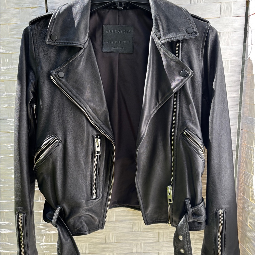 All Saints Black Leather Jacket